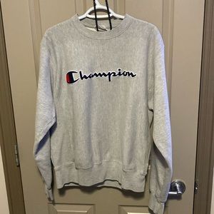 Men’s medium grey champion crew neck